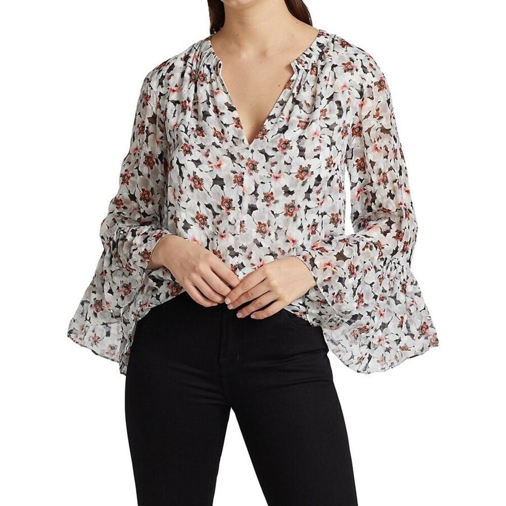 TANYA TAYLOR Harper Floral Bell-Sleeve Top Size 2X